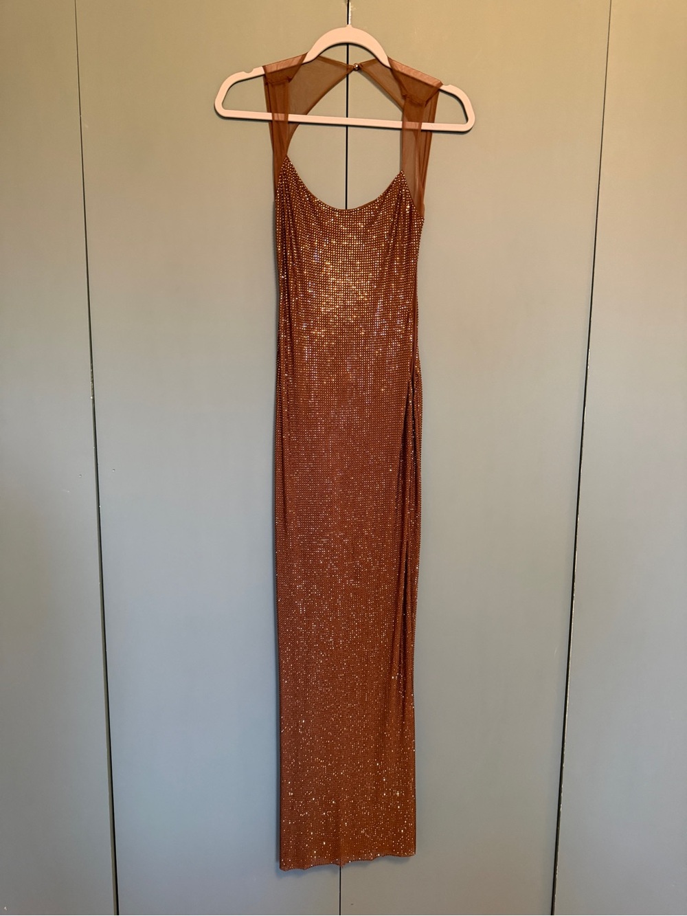 Meshki Jasmyn
Hot Fix Maxi Dress With Mesh Back Chocolate Xxs - Picture 3 of 5